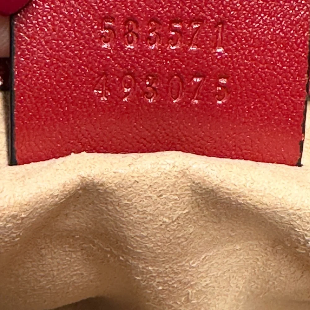 Gucci Marmont Black Quilted Leather Top Handle Satchel Shoulder Bag Red Trim